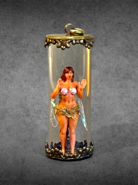 Lucy - Enchanting Captured Fairy in a Bottle Necklace - Handcrafted Fantasy Jewelry