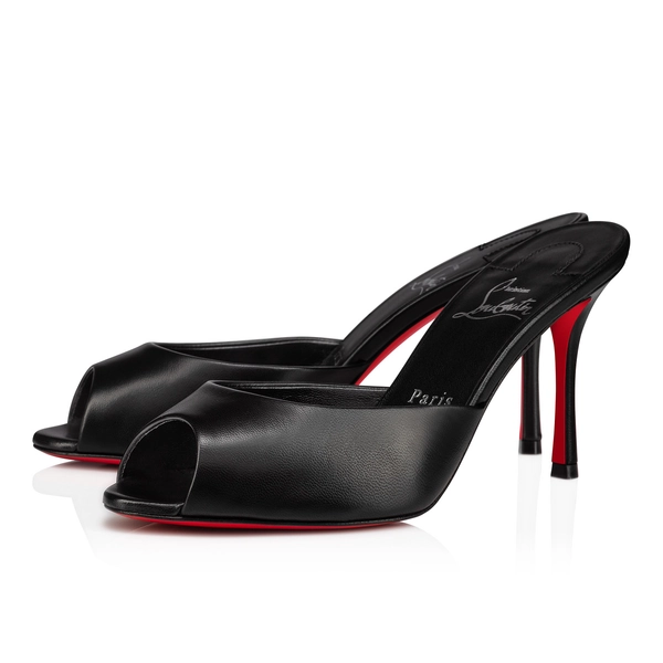 3.35” Mules in Black Leather