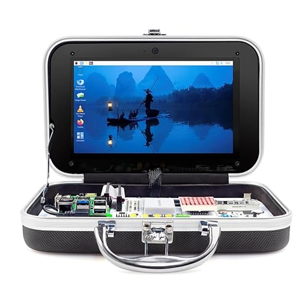 ELECROW for Raspberry Pi 5 8GB Kit, with Pi 5 8GB Single Board Computer, Crowpi Pi 5 Case Kit with 9inch Display, Compatible with Raspberry Pi 5 Learning Programming Kit with Sensors (8GB RAM)