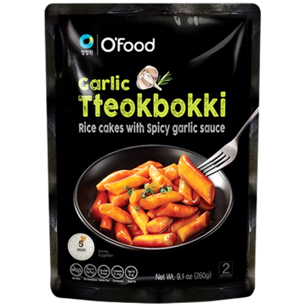 Garlic Tteokbokki, kluski ryżowe w sosie czosnkowo-paprykowym 260g - O'Food