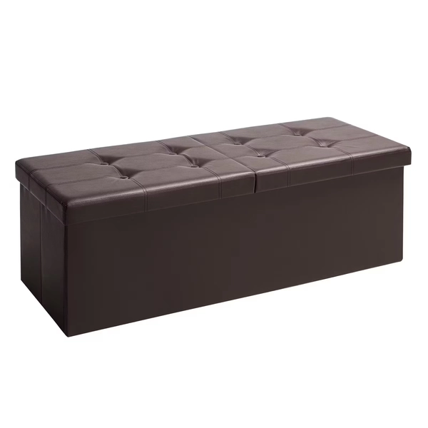 Banca pliabila cu spatiu pentru depozitare, CASARIA®, 3 compartimente interioare, cadru MDF, 115 x 38 x 38 cm