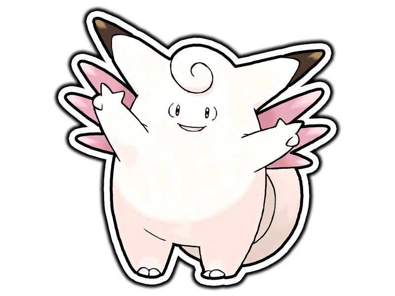 Clefable Sticker | Water Proof, Weather Proof, Vinyl Sticker Decal, Gifts For Him, Gifts For Her