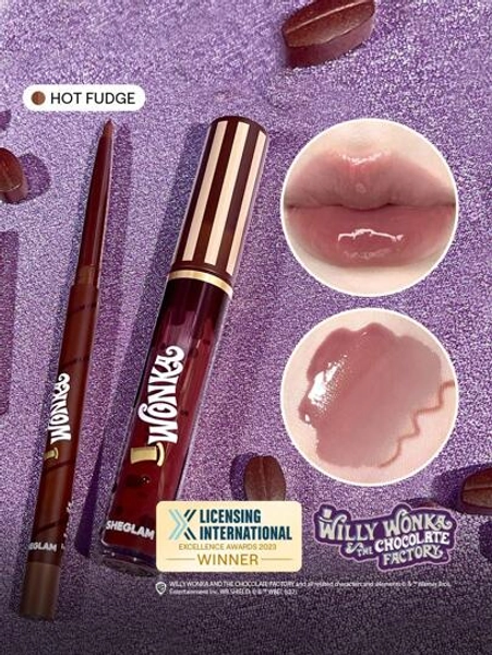 Willy wonka | SHEGLAM Cocoa Kiss Lip Duo-Hot Fudge Presente De Natal Batom LíQuido Marrom PáScoa Dia Das MãEs Dia Dos Pais Festa Junina Formatura AniversáRio Feriado Inverno Y2K Chique Moda Maquiagem CosméTico Festa Praia Viagem Acampamento Ao Ar Livre Escola Campus Viagem Festivais DecoraçãO Presente Brinde Rosa Garota Cosplay Melhor Cor Charme VibraçãO