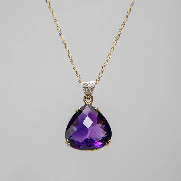 14k Yellow Gold Amethyst (9.53ct.) Pendant