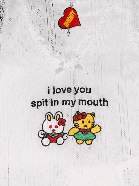 SWEET LORD O'MIGHTY! I LOVE YOU POINTELLE CAMI IN WHITE