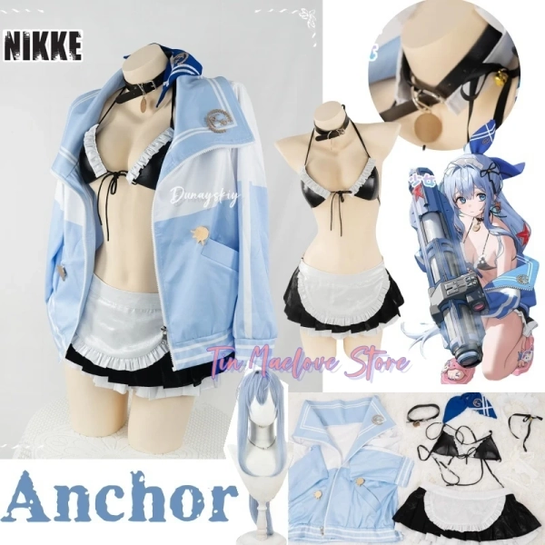 Anime Game NIKKE Cosplay Anchor Bikini Coat Dress Kawaii Maid 