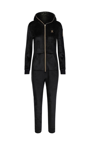Alps Soft Velvet Fitted Jumpsuit Black