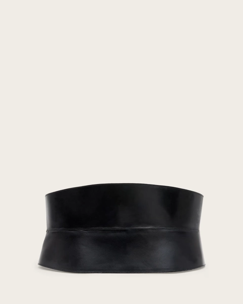 Oakleigh Leather Corset Belt BLACK/ANTQ NICKEL | ALLSAINTS Canada