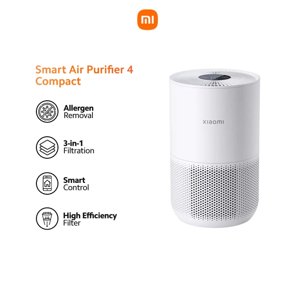Xiaomi Smart Air Purifier 4 Compact - (16-27m² Effective Room Area) Voice Control & App Control