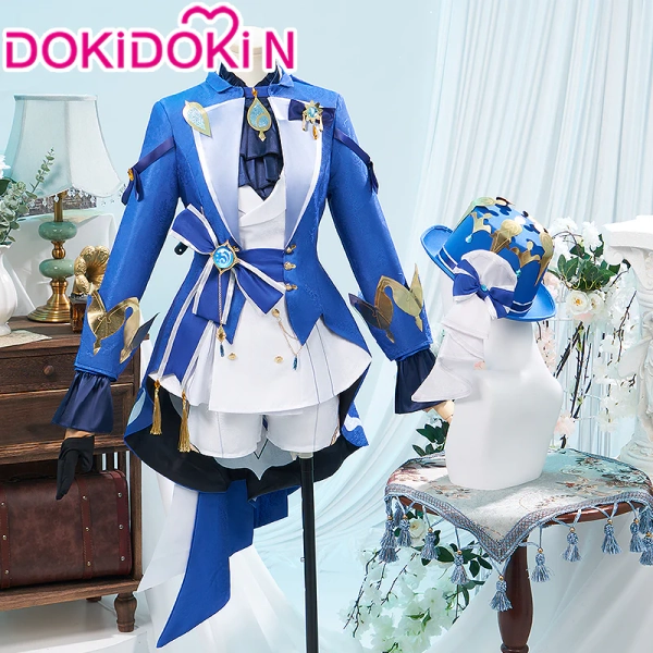 【Partial Size Ready For Ship】【Size XS-3XL】DokiDoki-N Game Genshin Impact Cosplay Focalors Costume / False Eyelashes Fontaine Furina