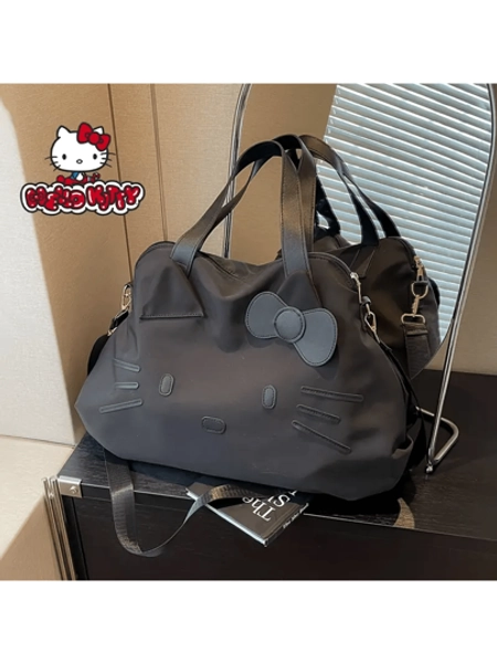 Sanrio 1pc Sanrio Hello-Kitty Anime Design Cartoon Character Plush Tote Bag - Adjustable Crossbody Handbag For Women And Girls - Travel Storage Bag With Soft Cushion And Durable Strap,For Holiday Beach, Bathroom Collection, Bedroom Collection, Father Day Gift