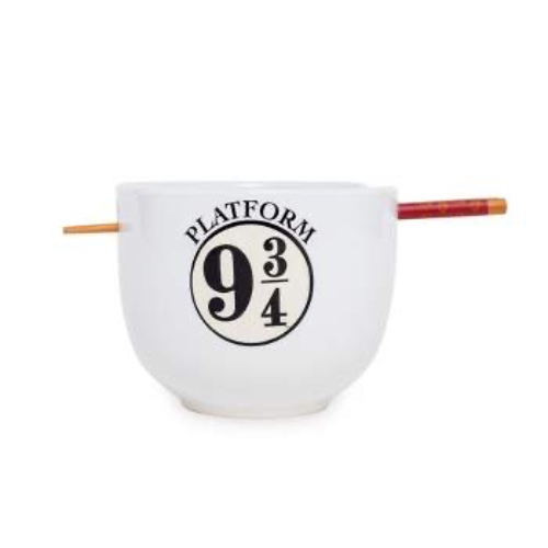 Harry Potter Hogwarts Railways Platform 9 3/4 20oz Ceramic Ramen Bowl & Chopsticks