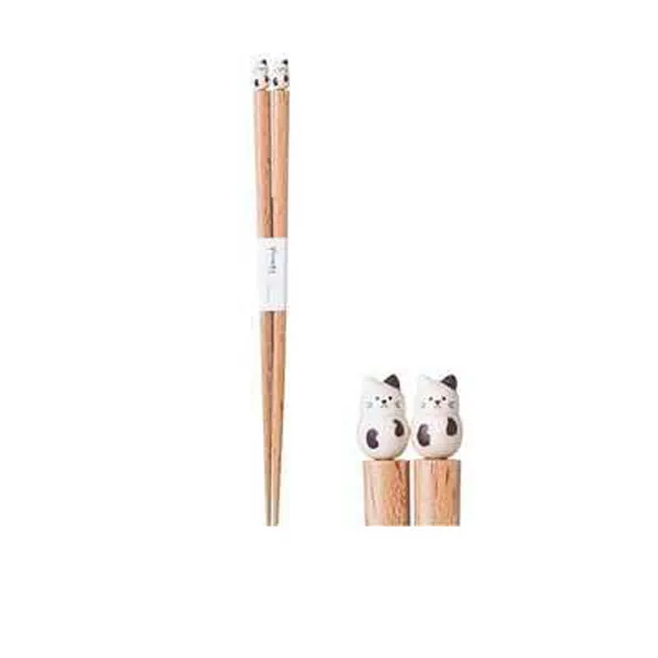 Cute Animal Chopsticks Wood Chopstick Set Wooden Housewarming Gifts - C