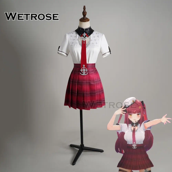 [Wetrose] Pre-Order Hololive Houshou Marine 2025 Birthday 3D New Outfit JK Uniform Seifuku Costume Cosplay宝鐘マリン2025誕生日ライブJK制服コスプレ