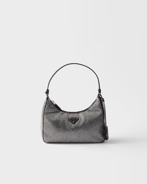 Prada Re-Edition 2005 mini crystal-studded satin bag