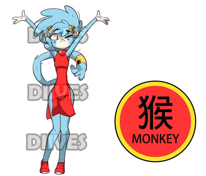 Shiliu Monkey Zodiac Standee by Diives solo comm