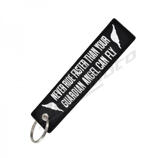 RAKTŲ PAKABUKAS &quot;NEVER RIDE FASTER THAN YOUR GUARDIAN ANGEL CAN FLY&quot;
