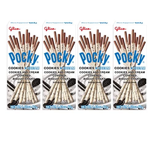 Pocky Biscuit Stick 1.41oz (Pack of 4) (Cookies and Cream) - Cookies and Cream