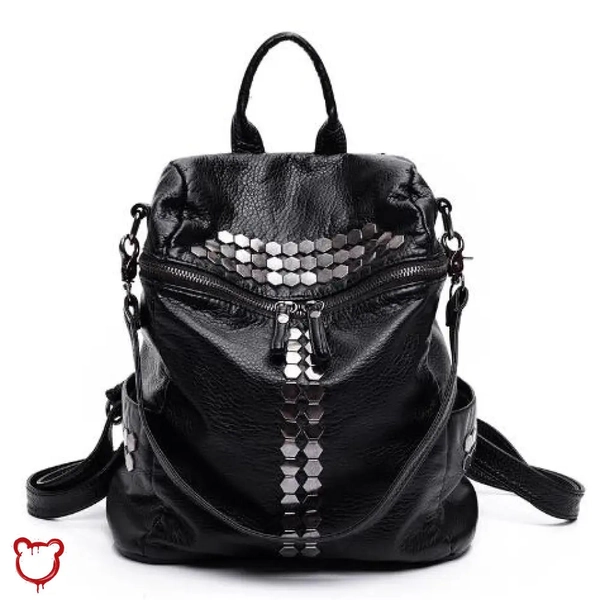 Donnie's PU Black Backpack