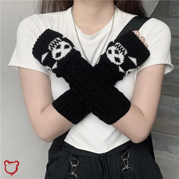 Black Skull Arm Warmers