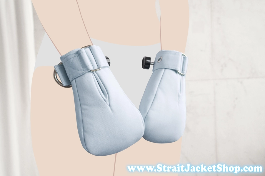 Blue Safety Mittens - Soft Padded Mittens / ABDL / Adult Baby Diaper Lover / Bondage / Baby Blue / DDLG mature