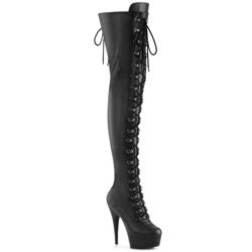 Delight-3022 | Black Faux Leather / 7