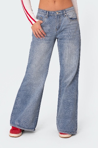 Low Rise Wide Leg Jeans | LIGHT BLUE / S