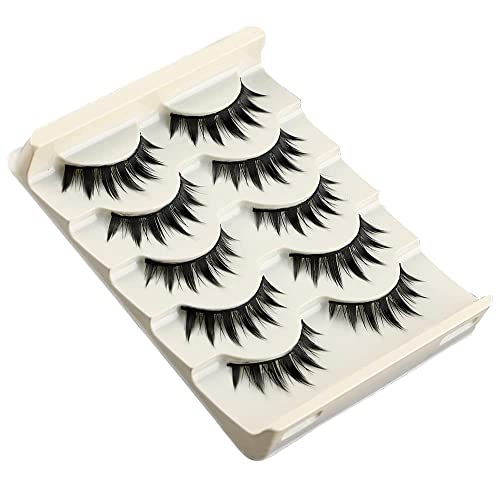 AUGENLI 5Pairs Anime Cosplay Lashes Spiky Manga Style Lashes Janpanese 16mm Extension Natural Manhua Doll Eye Lashes Halloween/Party Makeup Look by AUGENLI (F539) - Cosplay