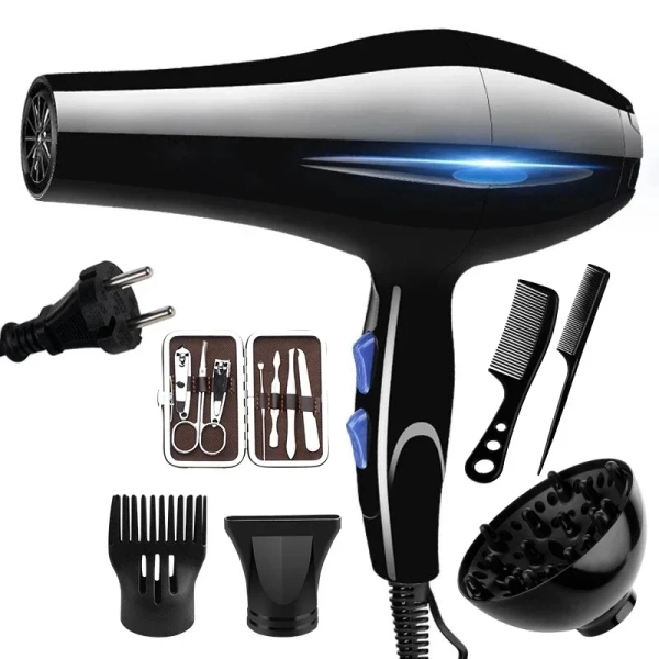 Hair Dryer 2200W Professional Powerful Hair Dryer Fast Heating Hot And Cold Adjustment Ionic Air Blow Dryer with Air Collecting - AliExpress 