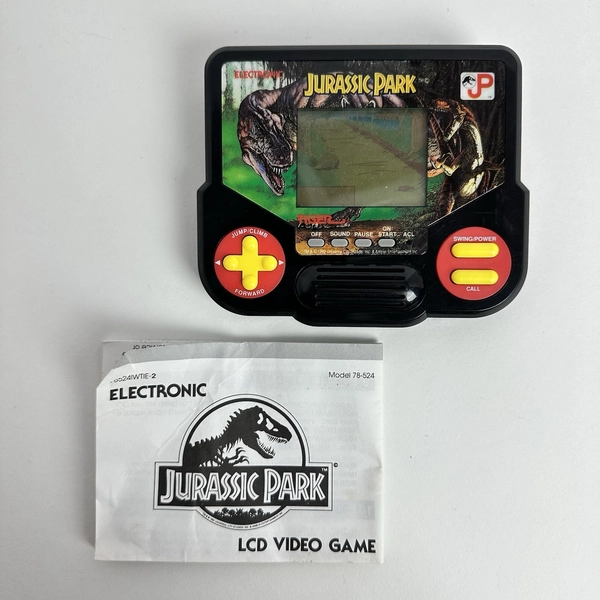 VTG 1988 Tiger Electronics JP Jurassic Park Handheld LCD Game &amp; Manual WORKING
