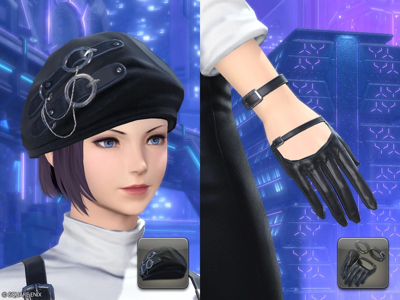 Belt-leather Beret and Fingerstalls Set | FINAL FANTASY XIV Online Store