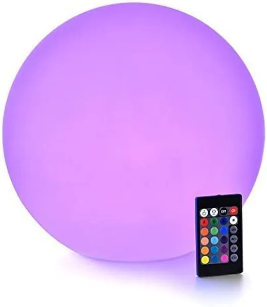 LOFTEK LED Dimmable Light Ball: 12-inch Waterproof Floating Pool Lights with Remote, 16 Colors Sphere Night Light, Cordless & Fast Chargeable, Sensory Toys for Kids, Home, Party, Pool Decor