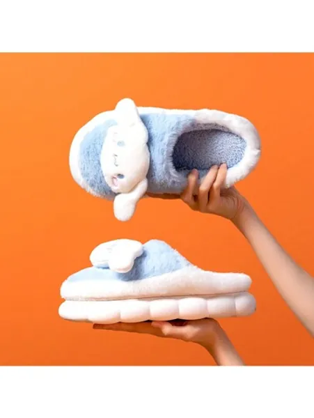 MINISO Sanrio Cinnamoroll Adult Blue Cute Plush Slippers,Soft And Comfortable Home Shoes (1 PC)