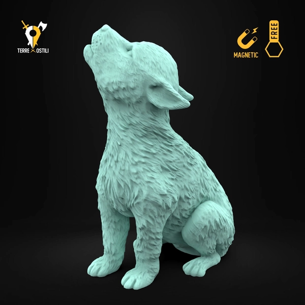Wolf baby miniature animal companion familiar Dungeons and dragons, DnD , , , boardgame, pathfinder | RPG tabletop miniature