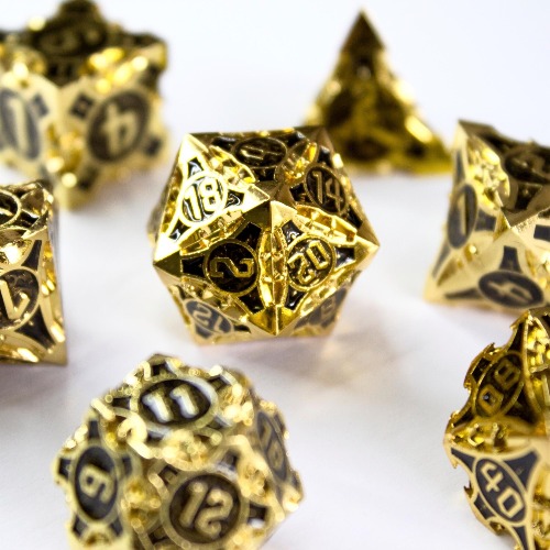 Heavy Metal 7pcs Dice | Blackrock Ore - DICE SET