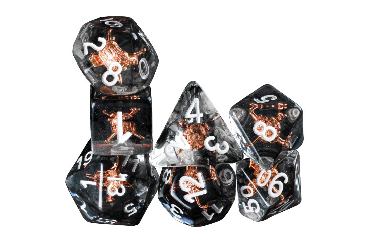 Black Rogue Pirate DND Dice Set