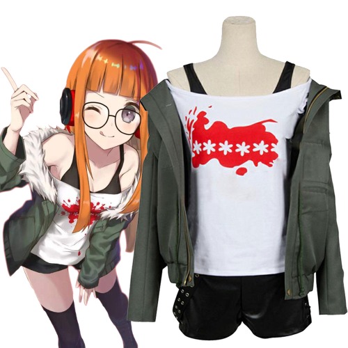 Game Persona 5 Futaba Sakura Cosplay Costume Women Girls Halloween Full Set P5 Uniform Suit Casual Coat Jacket Shirt - AliExpress 