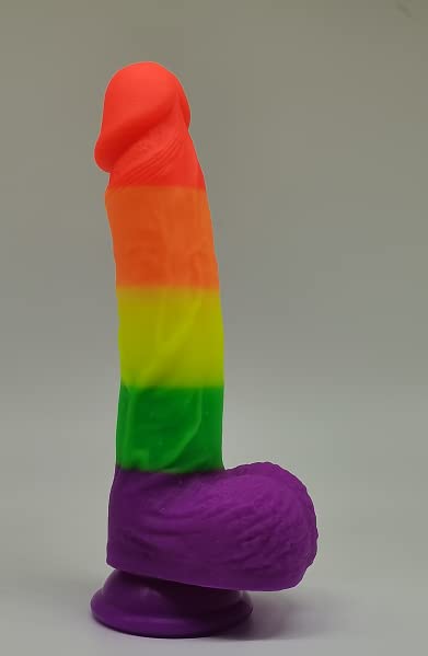 8.14 Inch Realistic Dildo for Women & Men & Couples - Rainbow