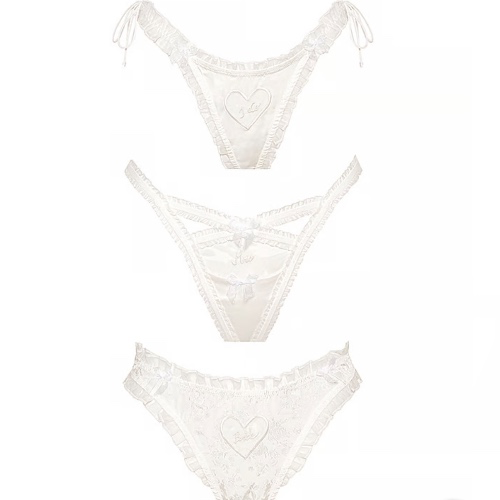 Pack Of 3 Eternal Rose Thong Panty - For Love & Lemons - vs
