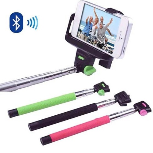 Selfie Bluetooth Monopod Stick for your smartphone or camera - Black