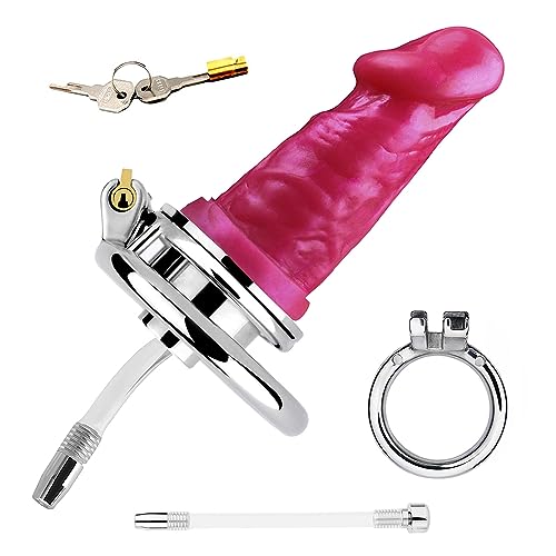 Inverted Chastity Cage with Dilator and Fake Cock