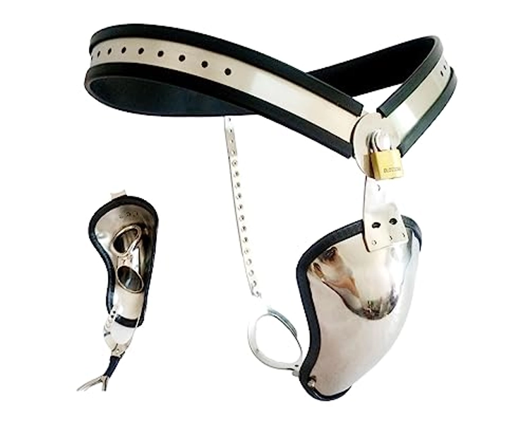 SM Peniskäfig Edelstahl Keuschheitskäfig Herren Extrem Keuschheitsgürtel Für Herren SM Chastity Cage Male Metall BDSM Bondage Chastity Gürtel Keuschheitsgürtel Mit Plug Sklaven Sexspielzeug,110/120CM