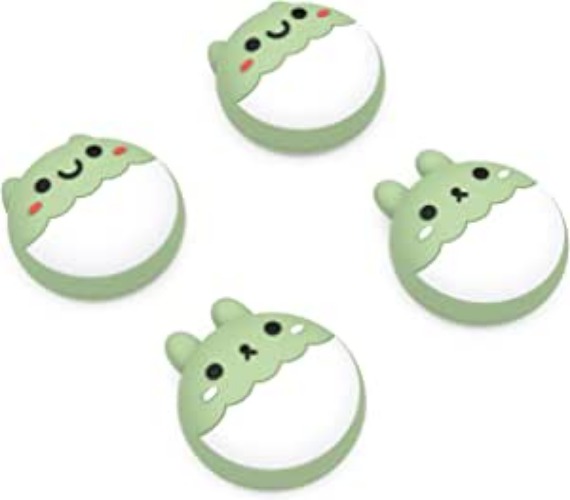PlayVital Rabbit & Squirrel Cute Thumb Grip Caps for ps5/4 Controller, Silicone Analog Stick Caps Cover for Xbox Series X/S, Thumbstick Caps for Switch Pro Controller - Matcha Green - RS Matcha Green