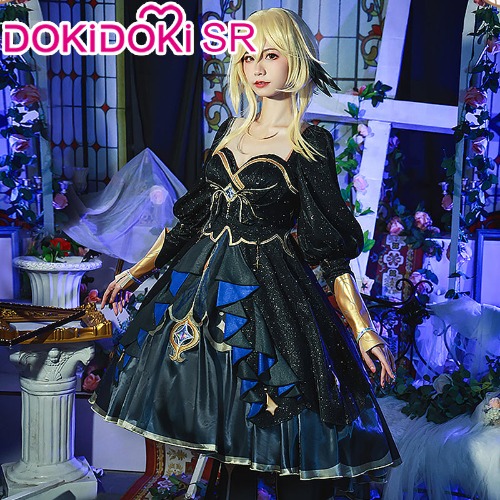 DokiDoki-SR Game Genshin Impact Fatui Harbinger Cosplay Traveler Lumine Cosplay Costume Ying | Dress only-XL-PRESALE