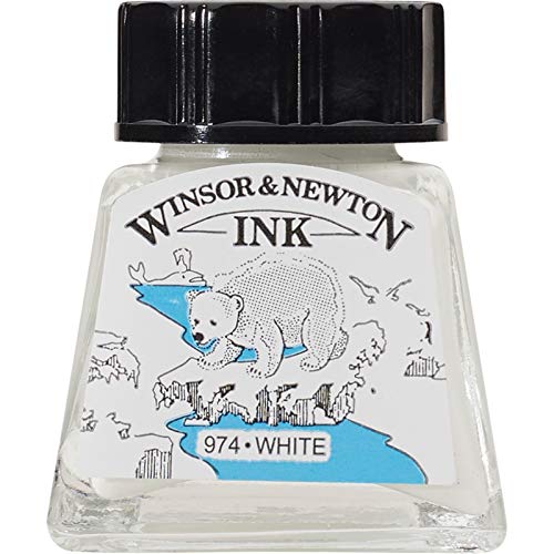Winsor & Newton Drawing Ink, 14ml Bottle, White - 14ml Bottle - White