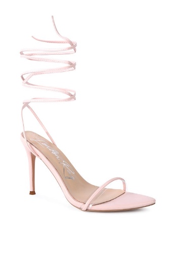 SPHYNX HIGH HEEL LACE UP SANDALS - Pink / 6