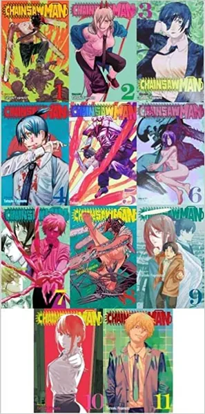Chainsaw Man Collection 11 book set volumes 1-11 by Tatsuki Fujimoto - 