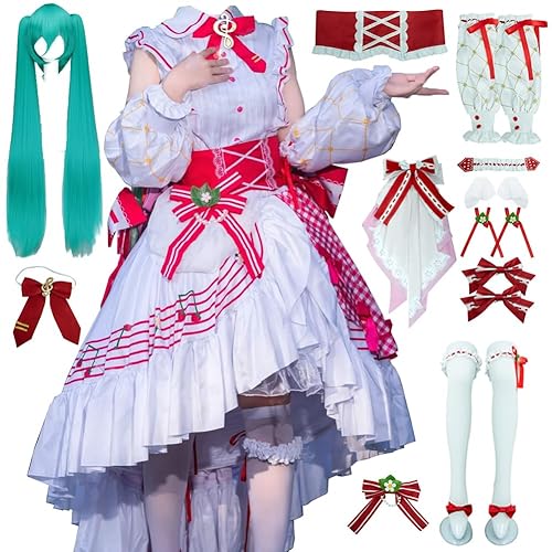 TAEULIM Anime Cosplay Costume Anime Uniform Dress Outfit Halloween Party Suit with Socks - Costume+wig - Medium
