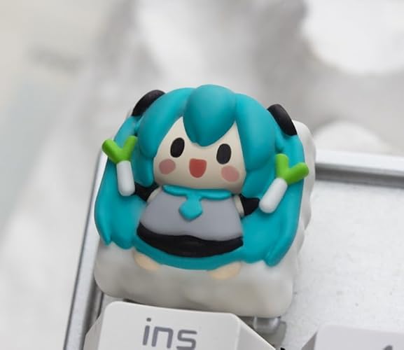 KEYOTIM 3D keycap, Keyboard Cap, hot Key R4 Cherry keycap, Custom Gaming Keycaps Machinery Base for ESC Key Stormtrooper，Classic Film, (Miku) - MIKU