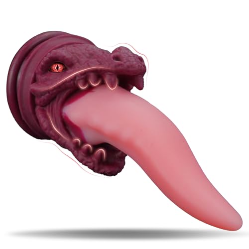 8.6in Dragon Dildo Fantasy Monster Dildo for Women, Tentacle Dildo Huge Tongue Dildo with Strong Suction Cup, Animal Dildo Silicone Knot Dildo for Anal Play, Alien Dildo Sex Toys for Men and Couple